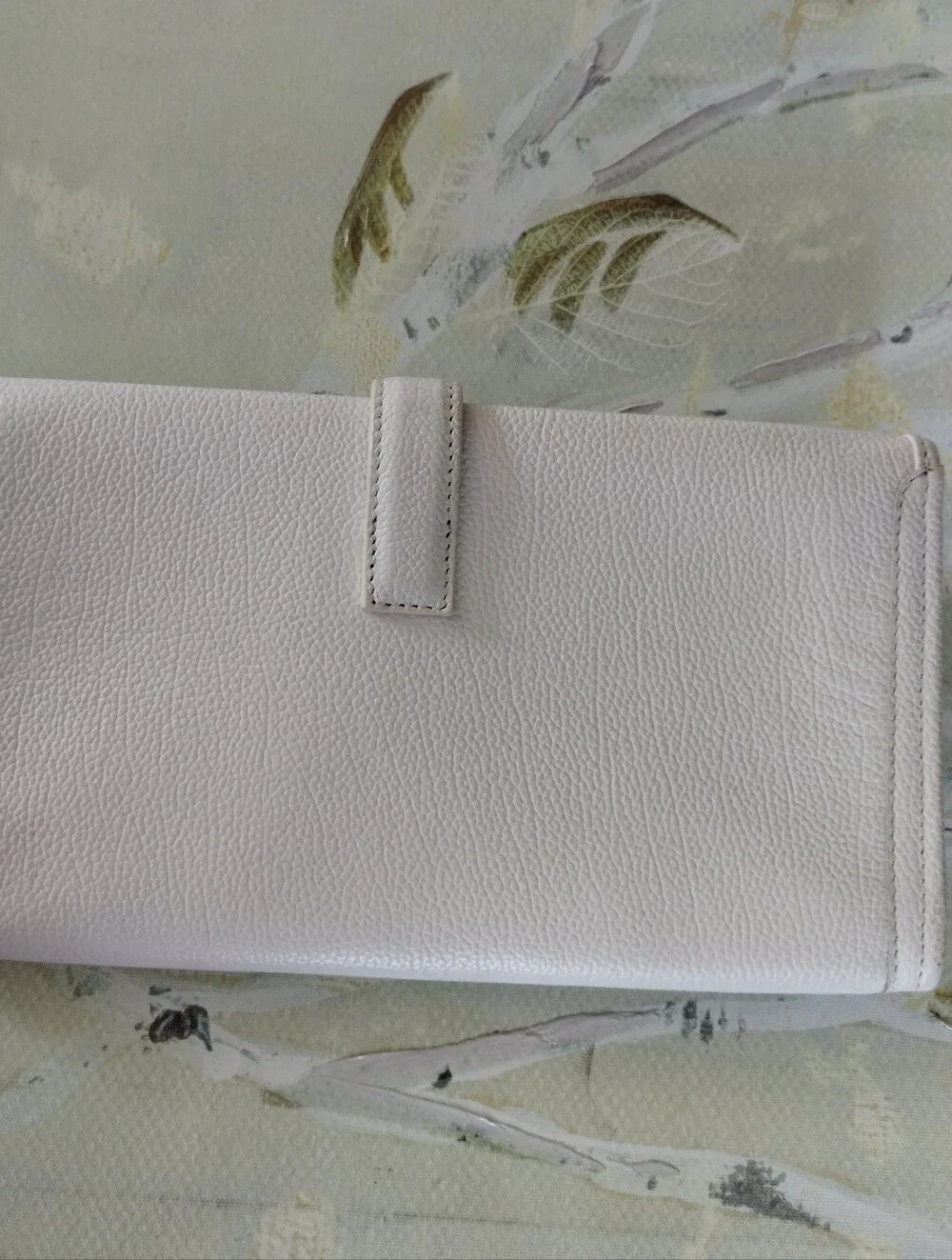 Hermes Jige White Leather Clutch